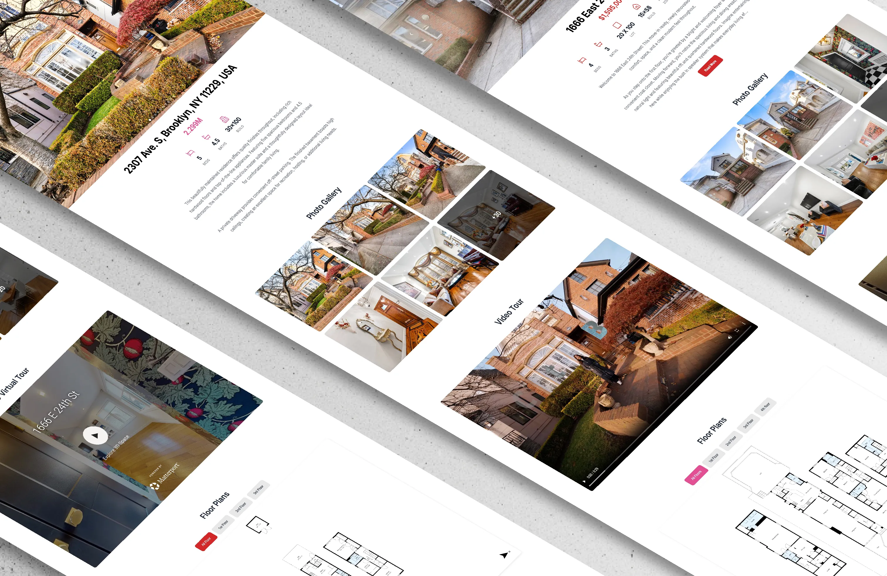 Auto-generated property listing website with photos, virtual tour, and property details
